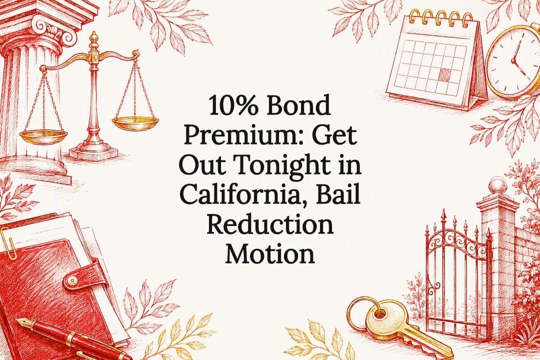 10% Bond Premium: Get Out Tonight in California, Bail Reduction Motion